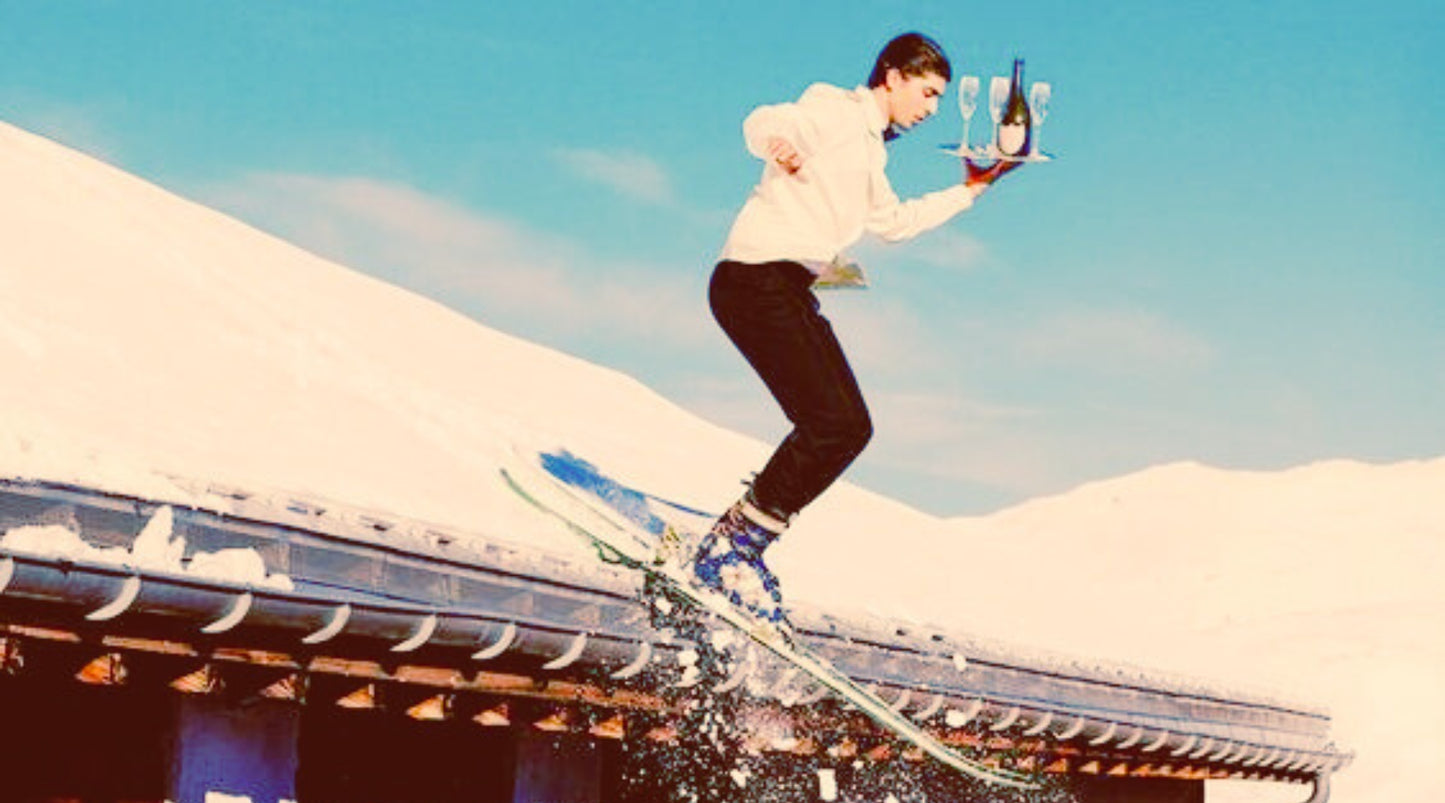Vintage Skiing Champagne Service