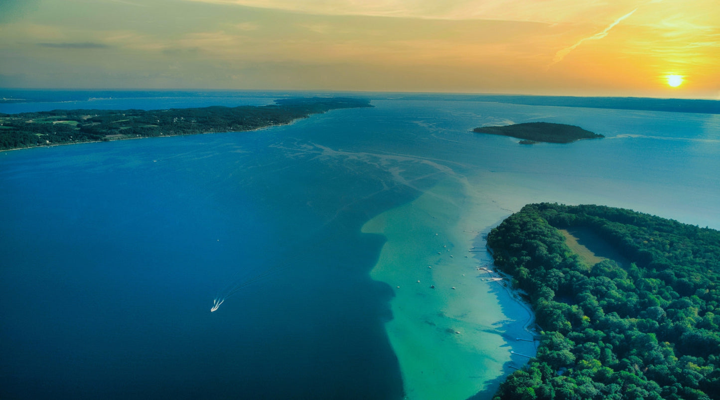 Summertime Sunset Over Lake in Northern Michigan